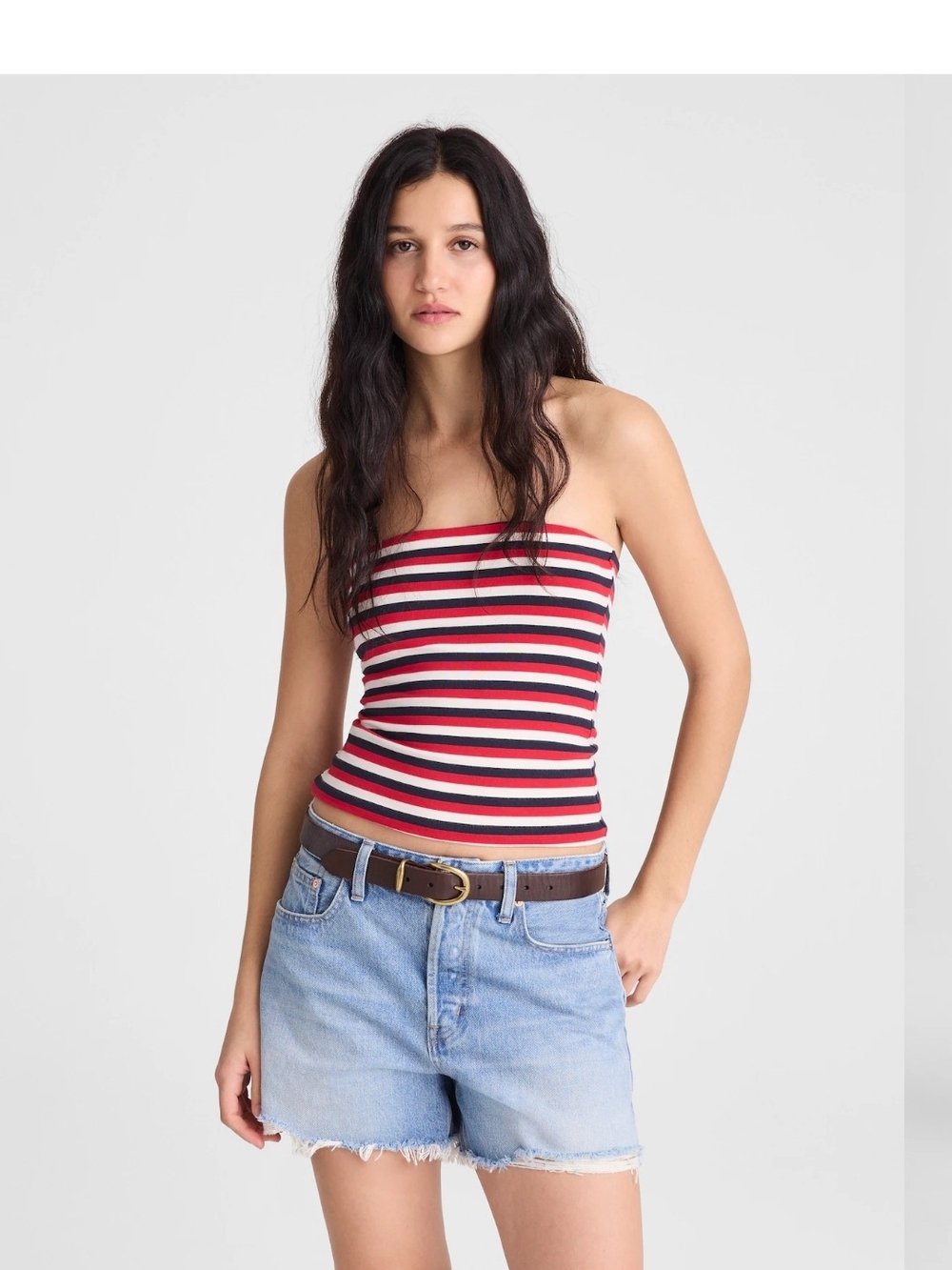 Madewell Striped Strapless Tube Top L